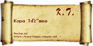 Kopa Tímea névjegykártya